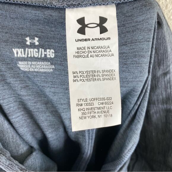 Under Armour Heathered Gray Skinny Ankle Fit Leggings Pockets Size Youth XL - Picture 6 of 7